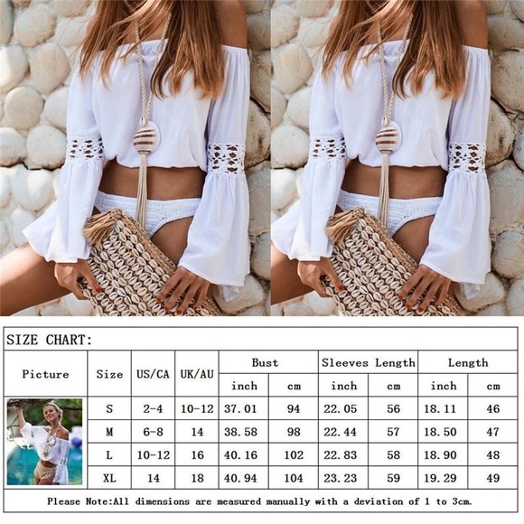 Off Shoulder Bohemian Bell Sleeve Top - Picture 6 of 6